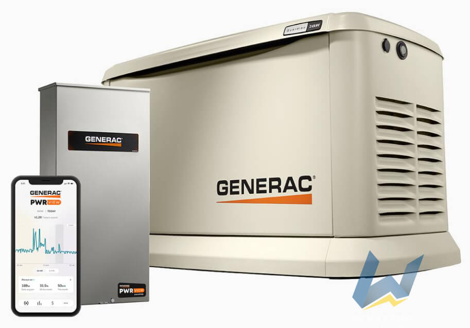 Generac, 24 kW Generac Guardian Series Home Standby Generator with SER 200-Amp Automatic Transfer Switch | 7210