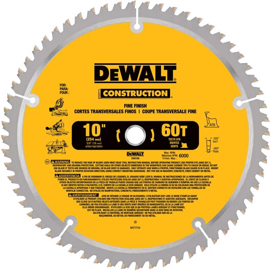 DeWalt, DEWALT 10" Construction Miter/Table Saw Blade