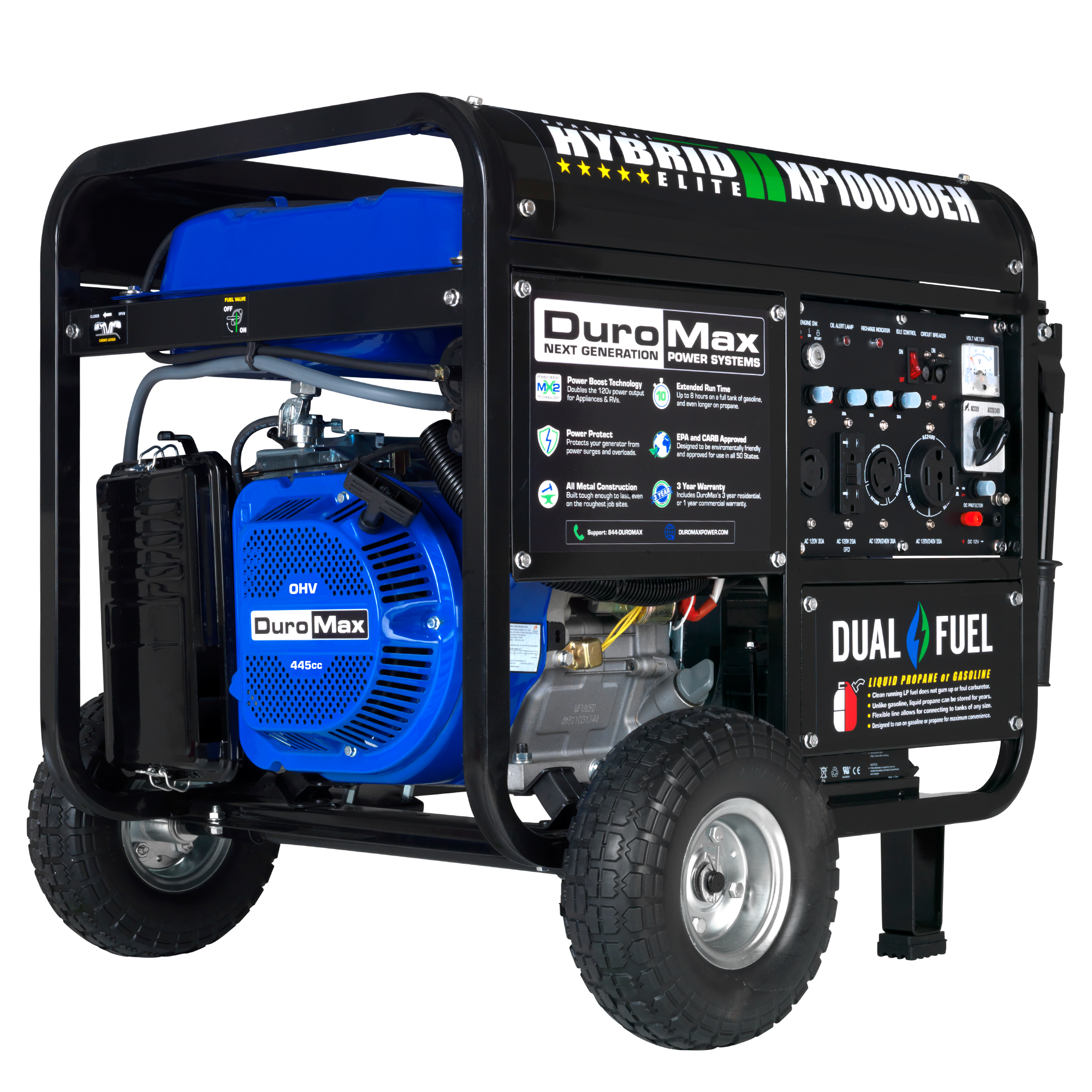 DuroMax, DuroMax XP10000EH 10,000 Watt Portable Dual Fuel Gas Propane Generator
