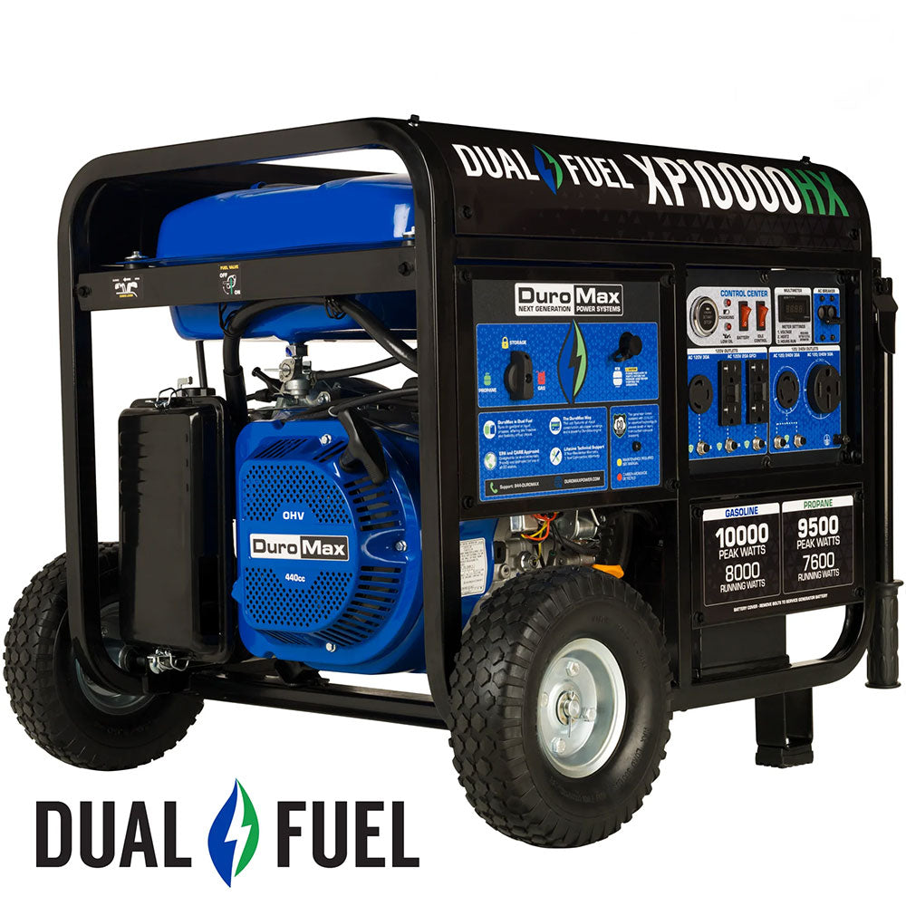 DuroMax, DuroMax XP10000HX 10,000 Watt Portable Dual Fuel Gas Propane CO Alert Generator