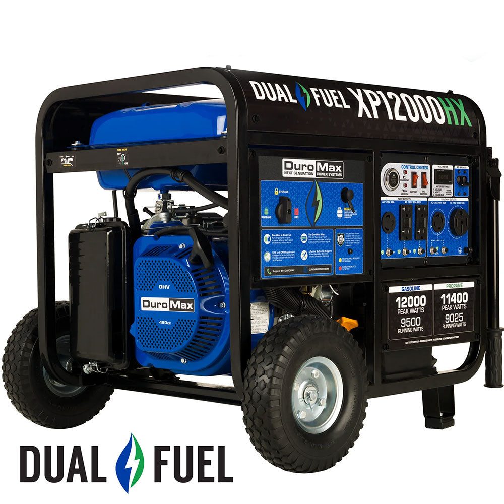 DuroMax, DuroMax XP12000HX 12,000 Watt Portable Dual Fuel Gas Propane CO Alert Generator