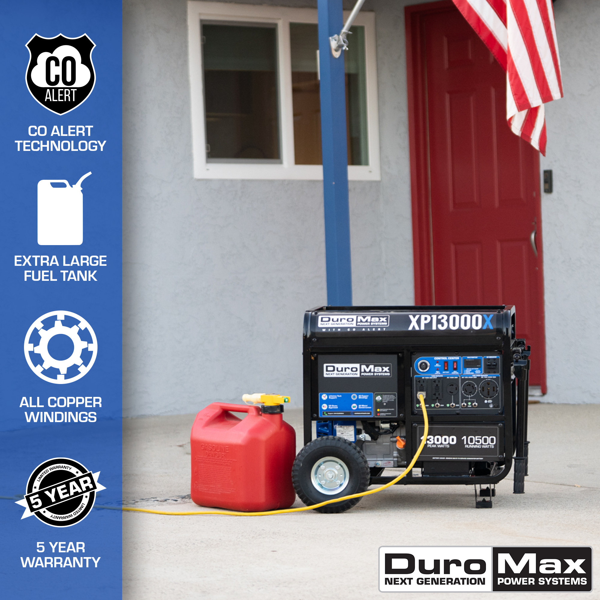 DuroMax, DuroMax XP13000X 13,000 Watt Gasoline Portable Generator w/ CO Alert