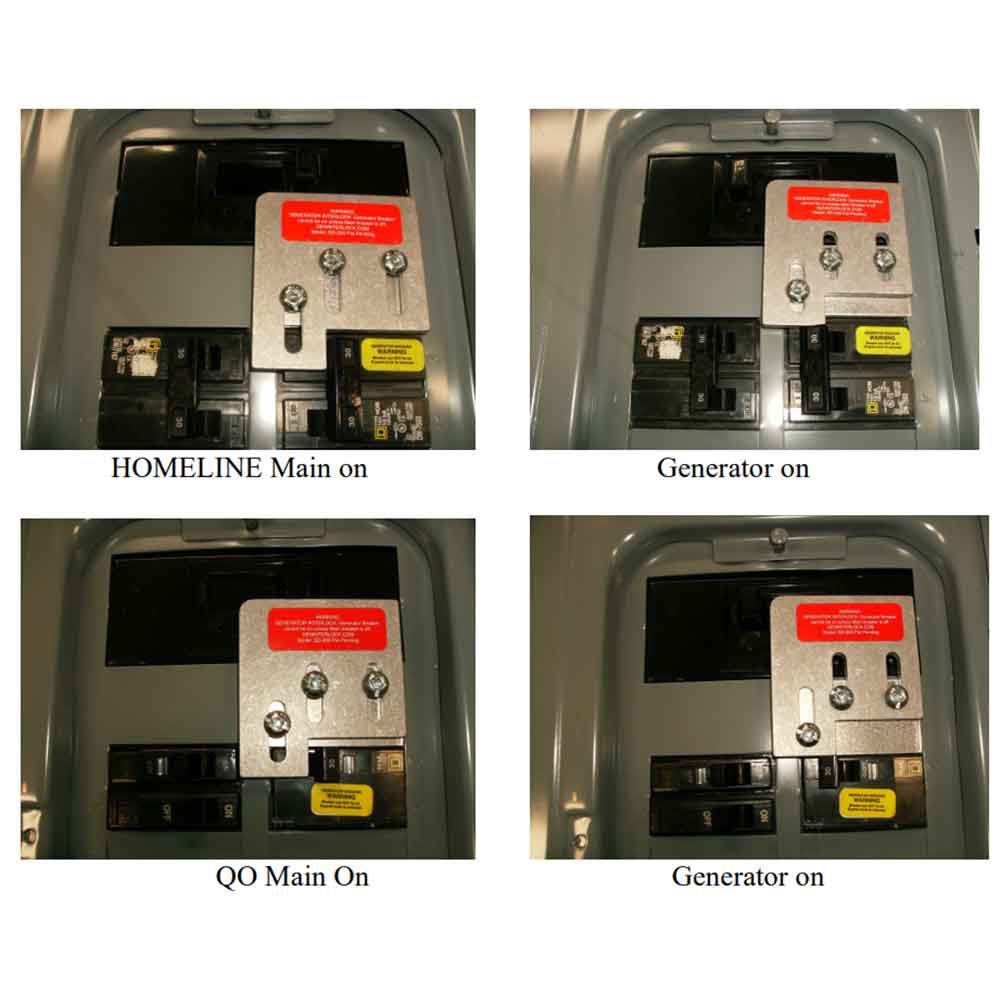 GenInterlock, GenInterlock SD-200A Generator Interlock Kit Breaker Panel 150/200 Amp Panels Square D QO and Homeline