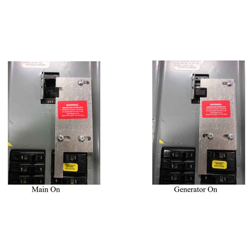 GenInterlock, GenInterlock SD-200VL Generator Interlock Kit Breaker Panel 150/200 Amp 3-1/4 -4" Square D Vertical Throw
