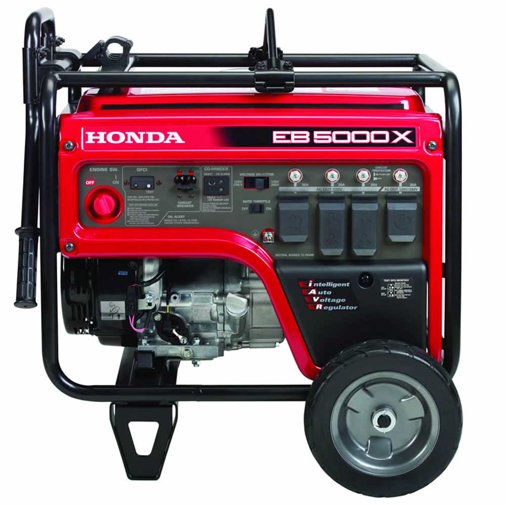 Honda, Honda EB5000 5000 Watt 120/240V Gas Industrial Portable Generator W/ CO-Minder
