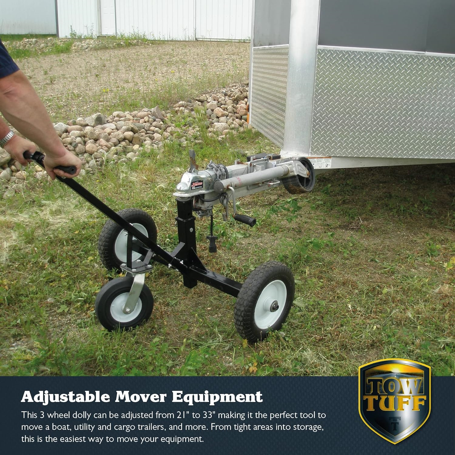 Tow Tuff, Tow Tuff TMD-1000C Trailer Dolly Adjustable 21" to 33" Max Weight 1000lbs Works with 2" Coupler or Larger New