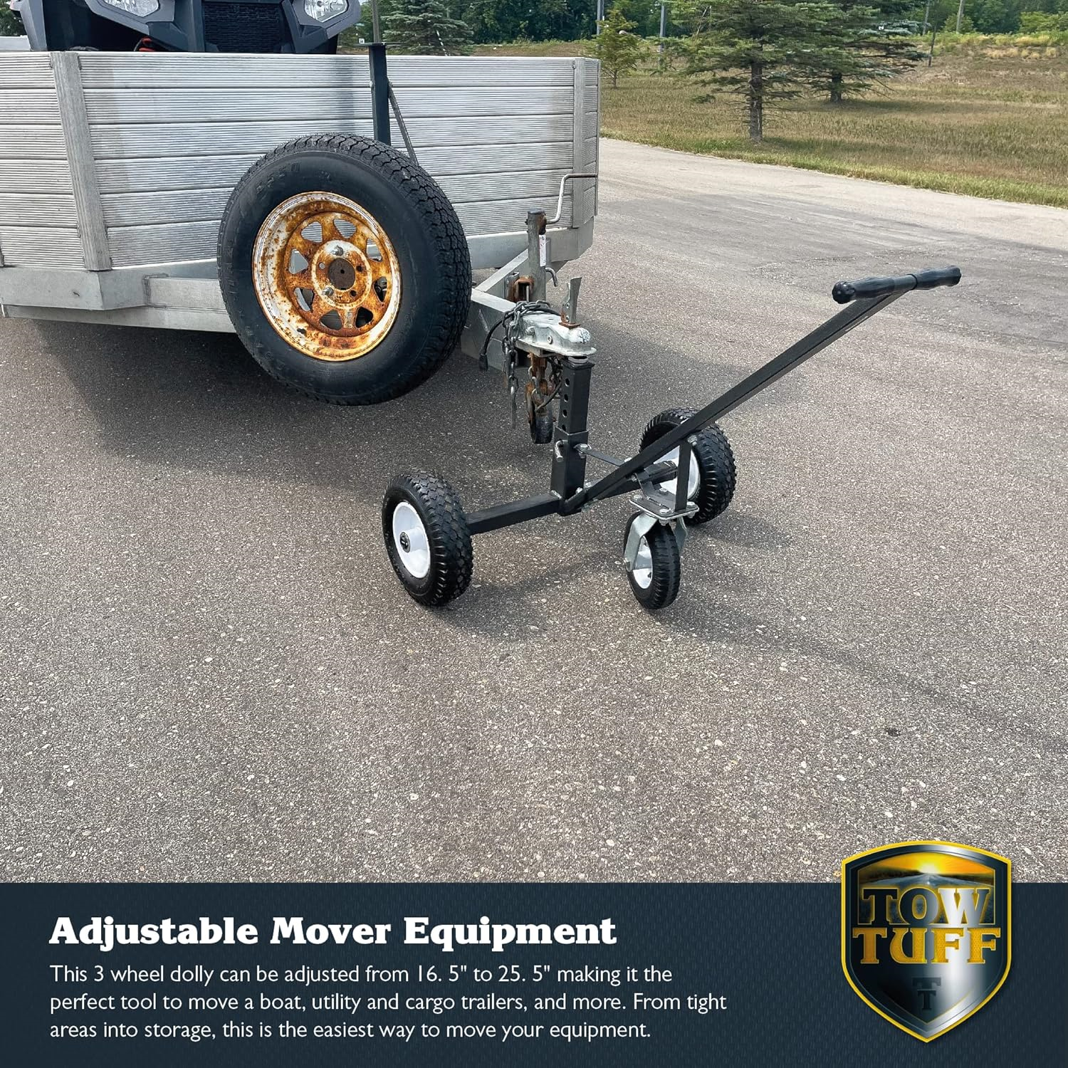 Tow Tuff, Tow Tuff TMD-800C Trailer Dolly Standard Adjustable 16.5" to 25.5" Max Weight 800lbs Works with 1 7/8" Coupler or Larger New