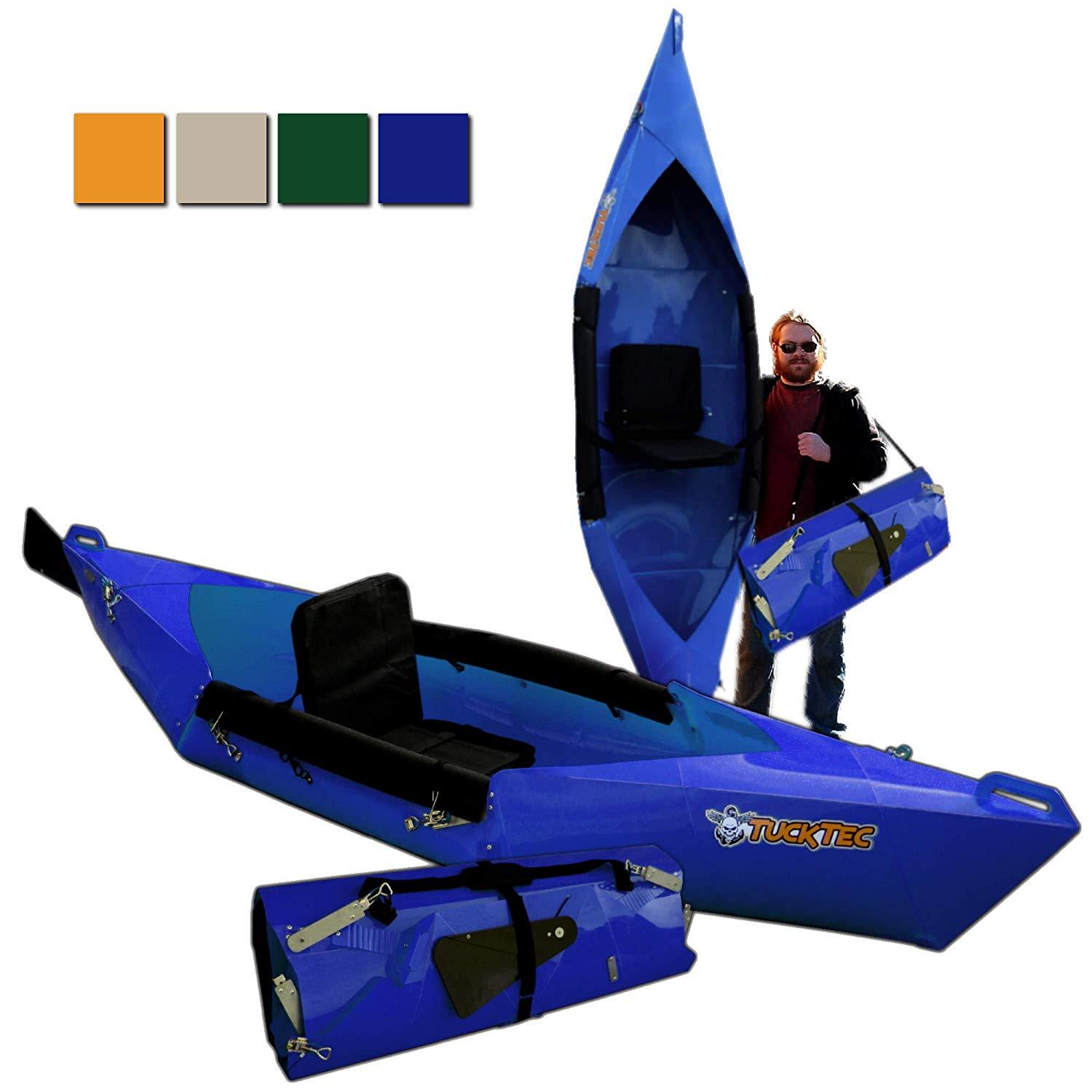Tucktec, Tucktec Advanced 2020 Model 10 Ft Foldable Kayak Portable Lightweight Canoe Blue New
