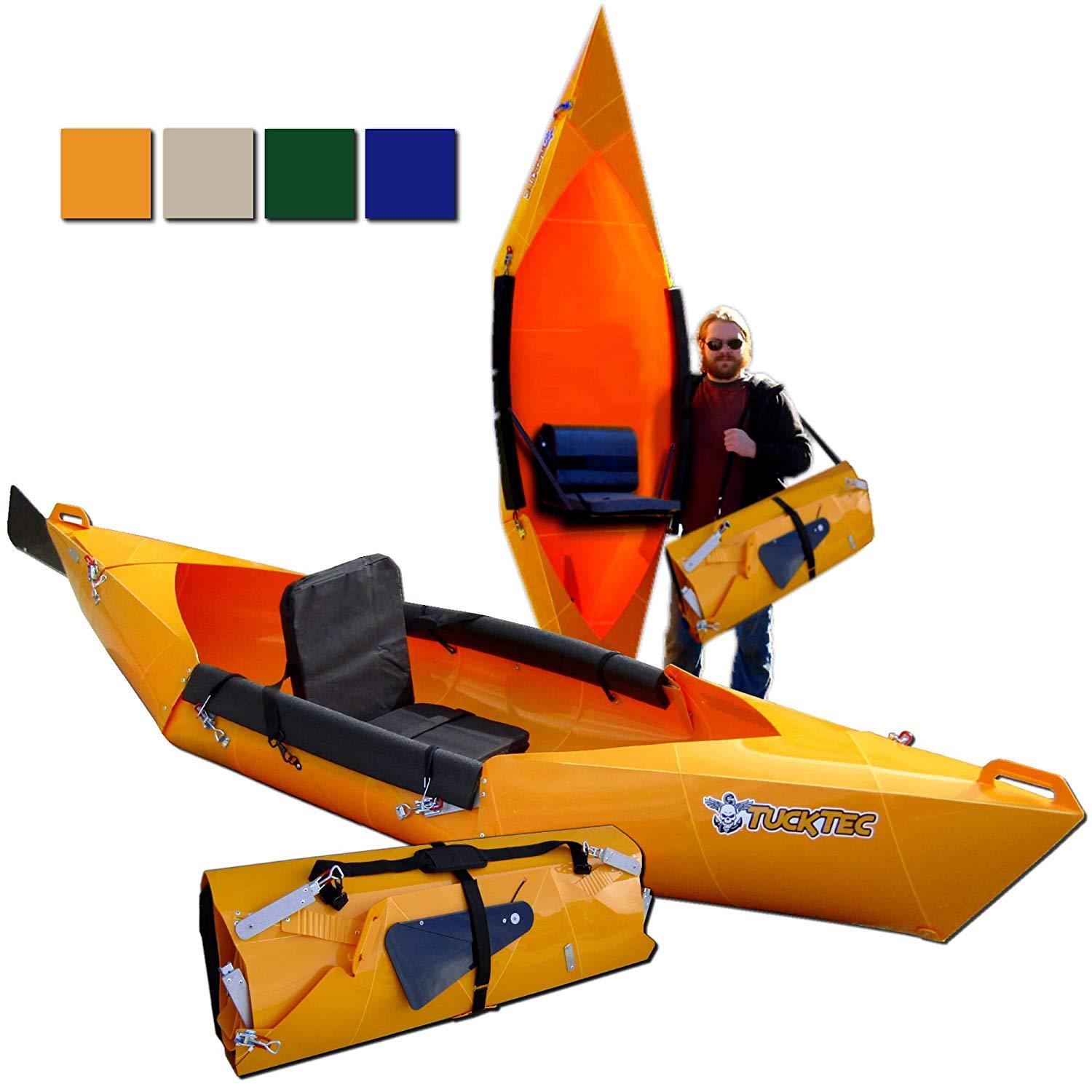Tucktec, Tucktec Advanced 2020 Model 10 Ft Foldable Kayak Portable Lightweight Canoe Dark Yellow New