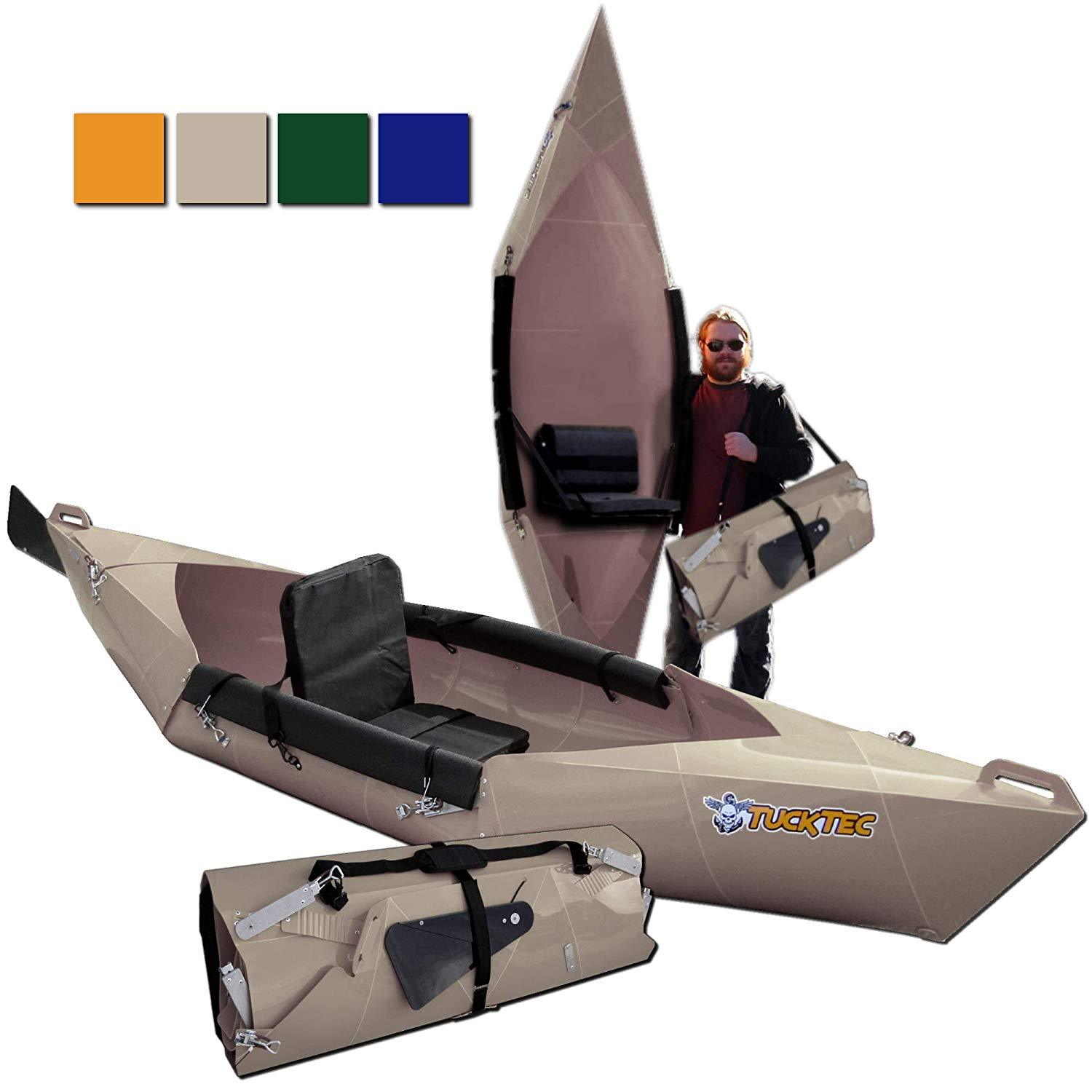Tucktec, Tucktec Advanced 2020 Model 10 Ft Foldable Kayak Portable Lightweight Canoe Taupe New