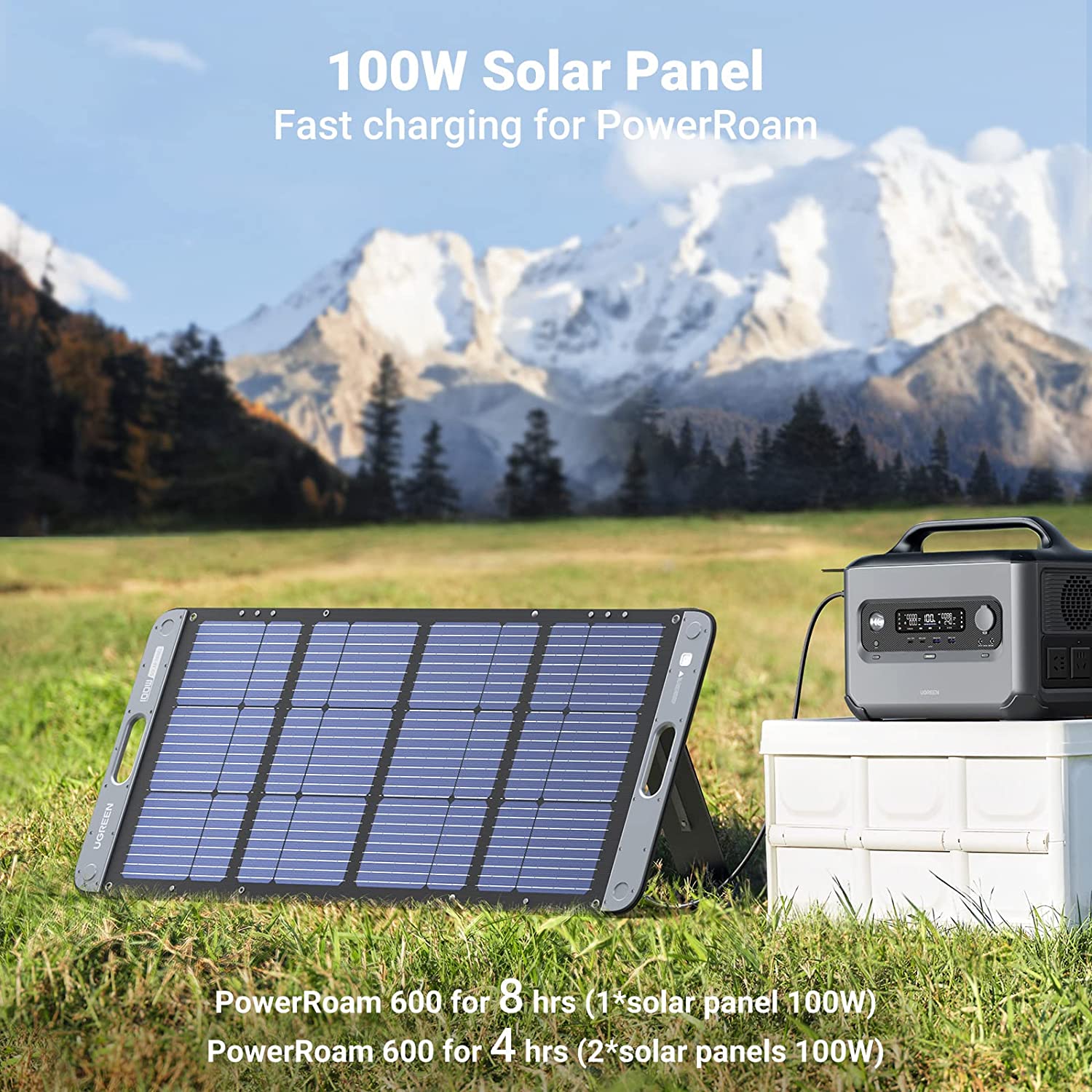 Ugreen, UGREEN SC100 Foldable Solar Panel for Portable Power Station 100W New