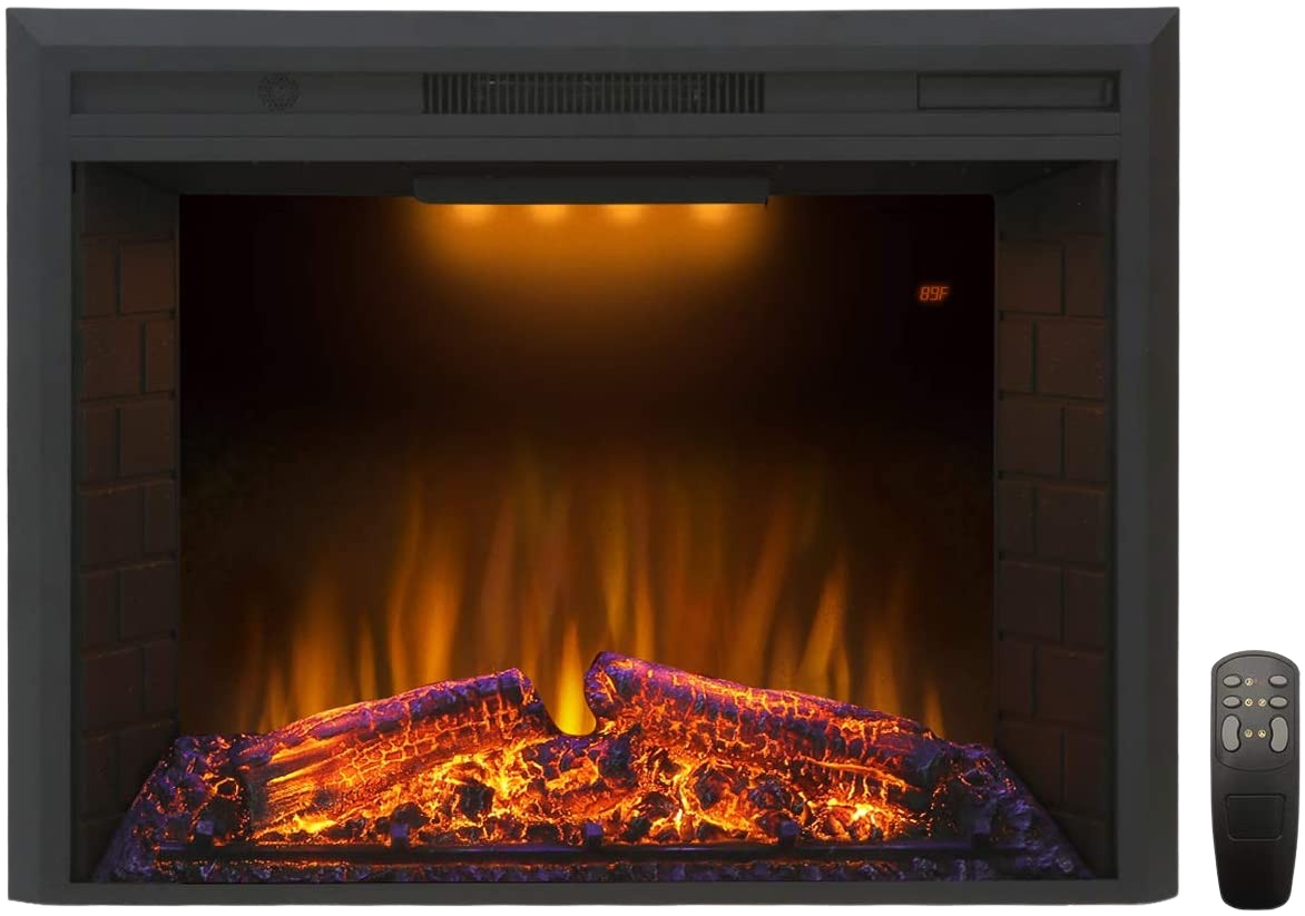 Valuxhome, Valuxhome EF30T 30 in. 750/1500W Electric Fireplace Insert with Remote Black New