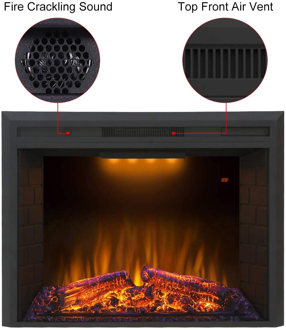 Valuxhome, Valuxhome EF36T 36 in. 750/1500W Electric Fireplace Insert with Remote Black New