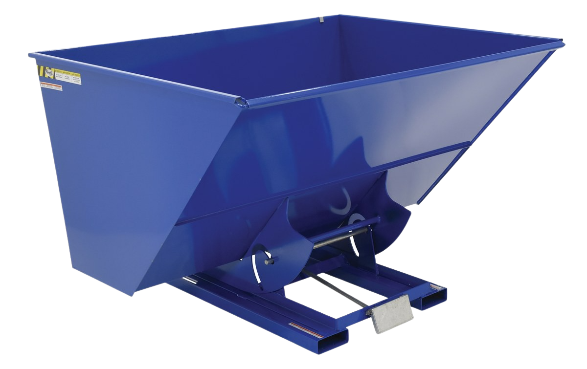 Vestil, Vestil D-300-HD 6,000 lb. Capacity 3 Cubic Yard Self-Dumping Steel Hopper with Bumper Release Blue New