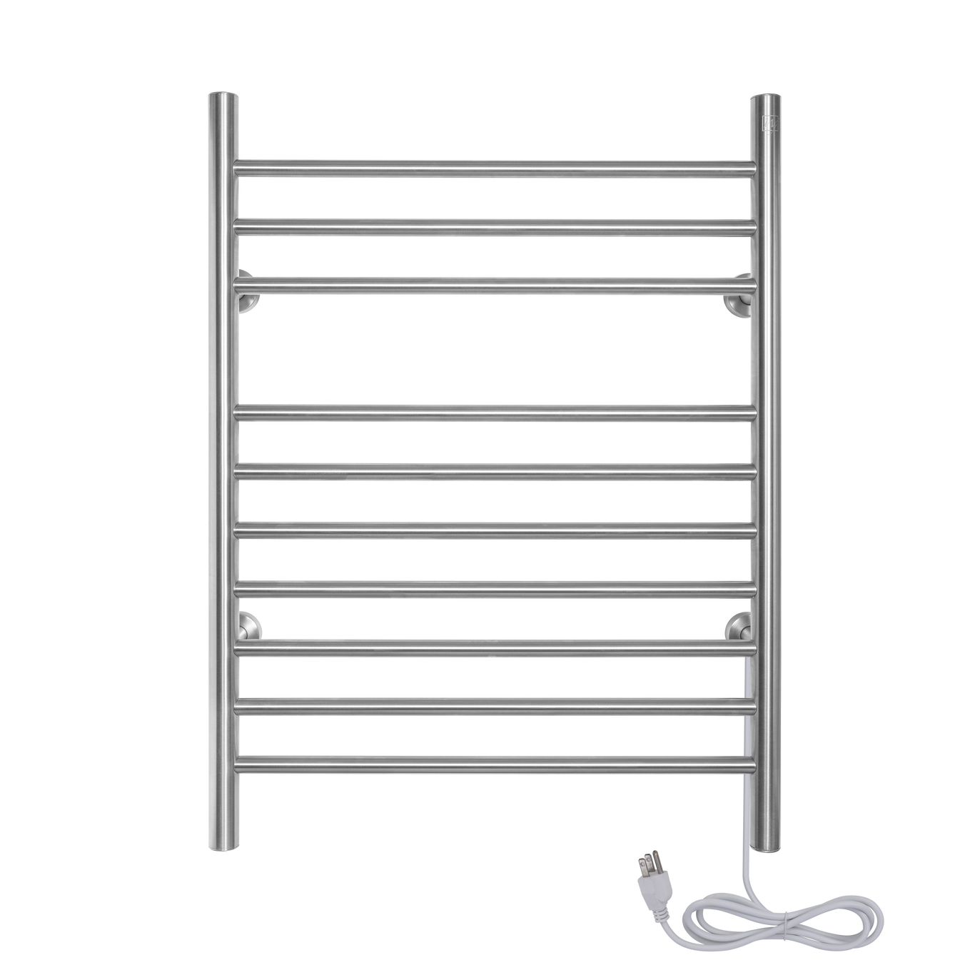 WarmlyYours, WarmlyYours TW-F10PS-HP Infinity Dual Connection 10 Bar Towel Warmer in Polished Stainless Steel New