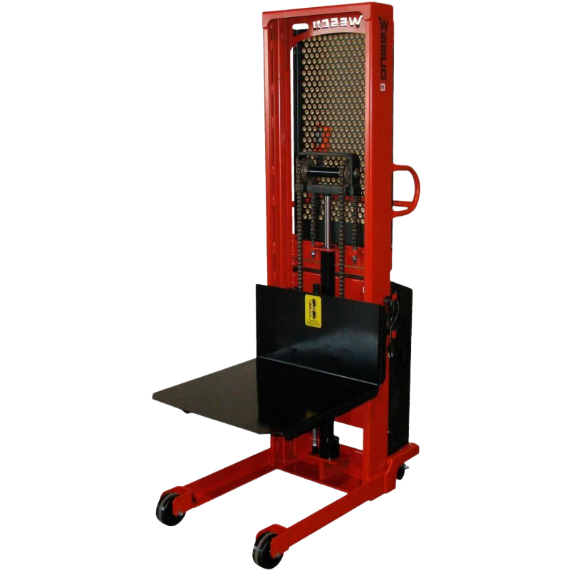 Wesco, Wesco 261074 1500 lb. Load Powered Lift Electric Platform Stacker with 24" x 24" Platform and 60" Lift Height New