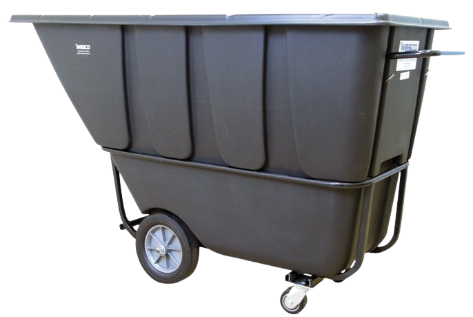 Wesco, Wesco 272584 1 Cubic Yard Plastic Poly Tilt Cart 2100 lbs. Capacity Black New