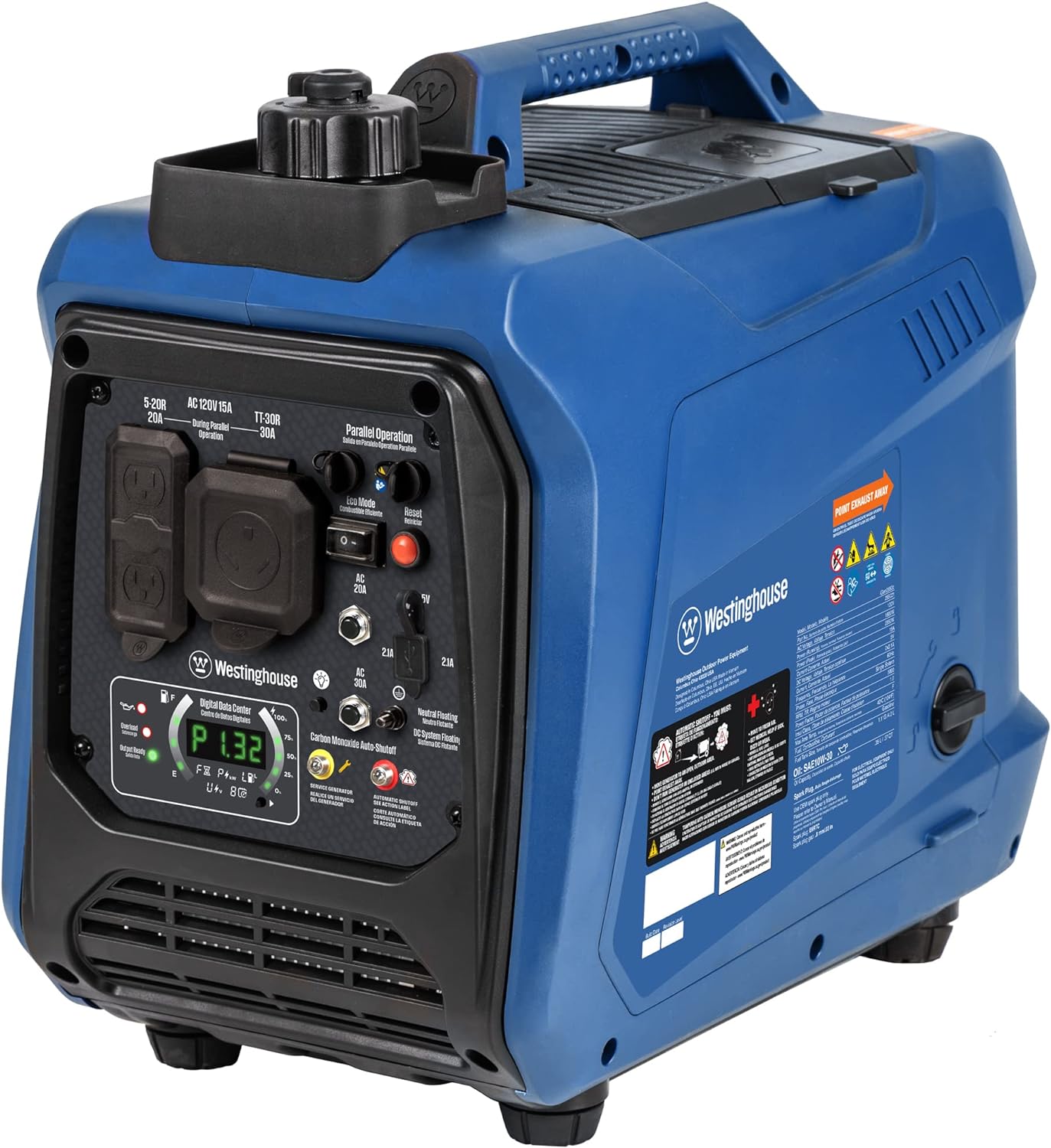 Westinghouse, Westinghouse iGen2550c Inverter Generator 1800W/2550W 30 Amp Recoil Start Gas with CO Sensor New