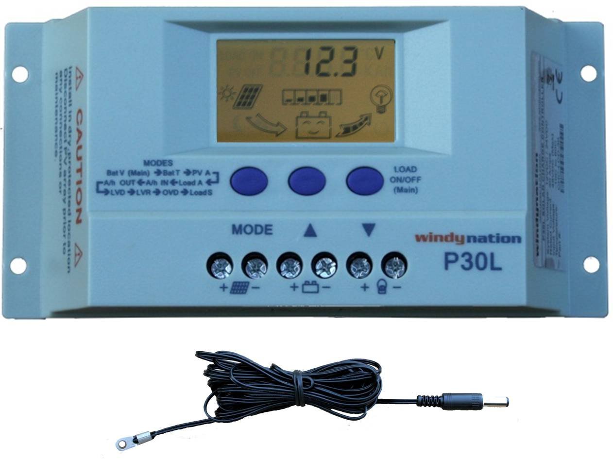 WindyNation, WindyNation SOK-300WP-P30L 300 Watt Solar Panel Kit With LCD Charge Controller New