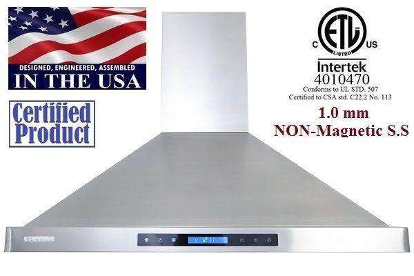 Xtreme Air USA, Xtreme Air USA PX15-W30 30 Inch 900 CFM LED Lights Stainless Steel Seamless Body Wall Mount Range Hood New