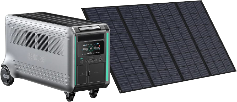 Zendure, Zendure SuperBase V6400 Power Station 120/240 Dual Voltage with 200W Solar Panel New