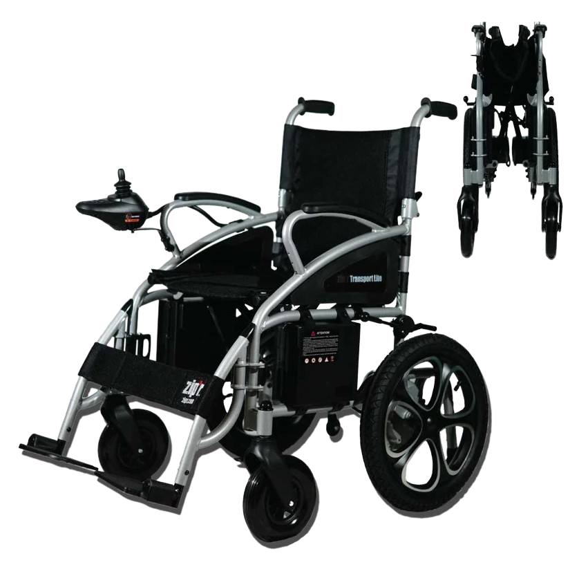 Zip'r, Zip’r ZIP12SLV Transport Lite Folding Electric Wheelchair Silver New